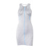 Round Neck Sleeveless tight Striped Dress NSJYF118100