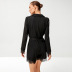 high waist lapel lace jumpsuit NSWX118142