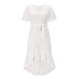 hollow lace-up short sleeve solid color Beach outdoor cover-ups dress NSHYG118147