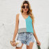 stitching loose v neck color matching knitted vest NSWJY118206