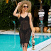 hollow suspender solid color Perspective Beach outdoor cover-up dress NSWJY118208
