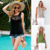 hollow round neck tassels solid color knitted vest NSWJY118209