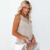 hollow round neck tassels solid color knitted vest NSWJY118209