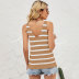 sleeveless loose v neck striped knitted vest NSWJY118210