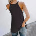 loose round neck sleeveless solid color knitted vest NSWJY118212