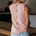 knit buttons round neck pocket slim vest NSWJY118213