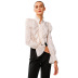 long-sleeved stand-up collar slim ruffled button-down top NSWX118277