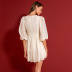 solid color V-neck chiffon bubble sleeve dress NSWX118278