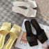 pantuflas de tacón alto de color sólido con cinturón de una sola pieza y cabeza cuadrada NSZLX118299