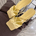 square head bow solid color pu leather high-heel slippers NSZLX118300