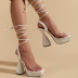 square head transparent one-word belt thick sole strappy high-heel sandals NSZLX118305
