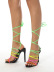 sandalias de tacón alto de piel sintética con tiras de color y punta redonda NSZLX118307