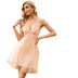 flounce high waist pink solid color slip dress NSWX118313