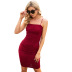 solid color pleated slim slip dress NSWX118340