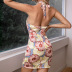 halter neck print suspender dress NSWX118352