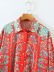 spring red print loose long-sleeved lapel shirt NSXFL118367