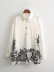 spring long-sleeved floral printing silk satin shirt NSXFL118378