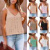 summer solid color ice silk knitted hollow vest NSWJY118389