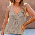 summer solid color ice silk knitted hollow vest NSWJY118389