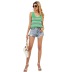 sleeveless color matching striped knitted ice silk v-neck beach vest NSWJY118392