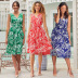 Summer Sleeveless V-neck Print knotted mid-length Dress  NSHYG118504