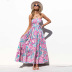 summer sleeveless tube top backless floral print lace-up dress  NSHYG118505