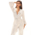 sexy solid color sequined v-neck lace-up wide-leg trousers prom jumpsuit  NSDLY118611