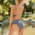 backless ruffled stitching printed bikini NSLM118634