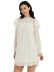 ruffled long-sleeved loose jacquard solid color chiffon dress NSNCK118648