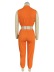 sexy naranja sin mangas con cremallera superior y pantalón conjunto de dos piezas NSSD118682