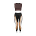 winter brown sleeveless round neck top and color matching pants two-piece set  NSSD118684
