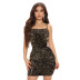sexy sequined sleeveless backless short tight dress  NSDLY118699