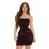 sexy sequined sleeveless backless short tight dress  NSDLY118699