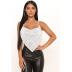 cross sling backless lace-up sequin belly pocket vest NSDLY118704