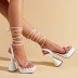 square head rhinestone word belt thick platform strappy high-heel sandals NSZLX118717