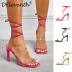 transparent one word belt clip toe square head strappy high heel sandals NSZLX118722