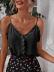 summer solid color V-neck ruffled sling vest   NSNCK118820