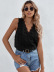summer solid color sleeveless V-neck polka dot commuter lace vest  NSNCK118833