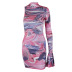 spring stand-up collar flared-long-sleeved printing package hip tight commuter OL dress  NSJYF118849