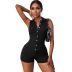 lapel sleeveless single-breasted jumpsuit NSZH118859