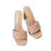 square head woven belt high-heeled slippers NSZLX118875