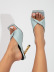 square head wrinkle belt metal high heels slippers NSZLX118876