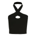 halter neck backless slim hollowed solid color vest NSSS118881