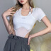 solid color tight short-sleeved see-through jumpsuit NSSS118890