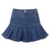 solid color high waist ruffled pleated denim skirt  NSSSN118917