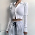 Spring white Lapel Short Knitted Cardigan top  NSSSN118925