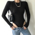 solid-color long-sleeved round neck bodysuit NSSSN118927