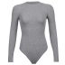 solid-color long-sleeved round neck bodysuit NSSSN118927