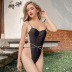 Song Zhiya same style single is hell sexy black chain suspender jumpsuit design high waist skirt women NSSSN118928