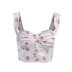 pleated chest straps floral camisole NSAFS118937